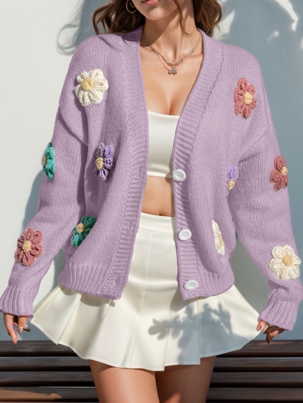 Daisy Lavender Cardigan